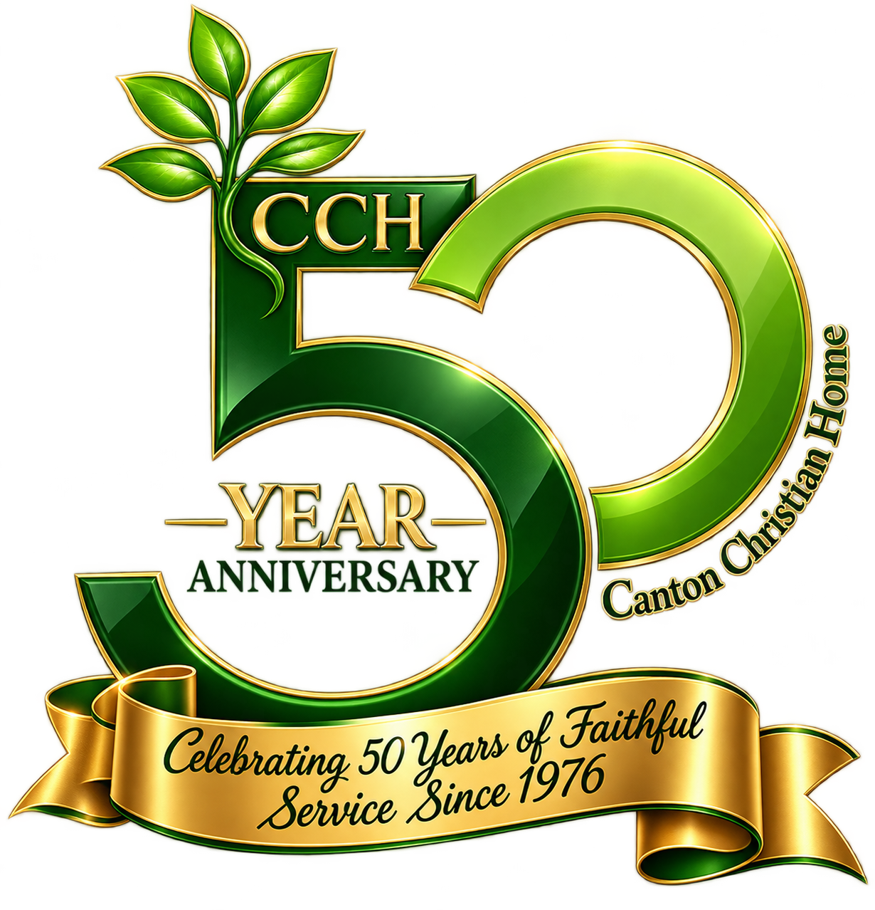 CCH 50 Year Anniversary Emblem - Celebrating 50 Years of Faithful Service Since 1976 - Click to view anniversary events